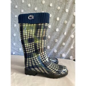 Penn State Nittany Lions Plaid Rain Boots with Cuff – Women’s Size 7
